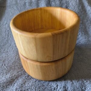 Dansk International Designs Set of 2 Wood Bowls Minimalist Salad All Occasions